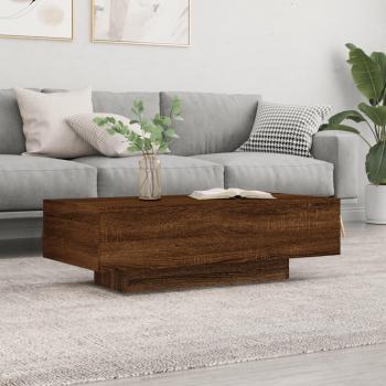 Mesa de centro de madera multicapa de roble marrón 100x49,5x31 cm