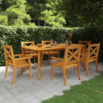 7-Piece Solid Wood Acacia Garden Dining Set