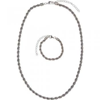 Urban Classics Charon Intertwine Silver Necklace and Bracelet Set