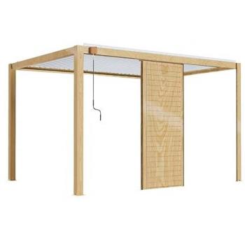 Pérgola bioclimática autoportante 3 x 4 m blanca con 1 claustra