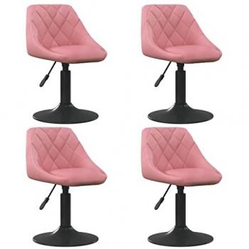Sillas de comedor giratorias de terciopelo rosa - 4 unidades