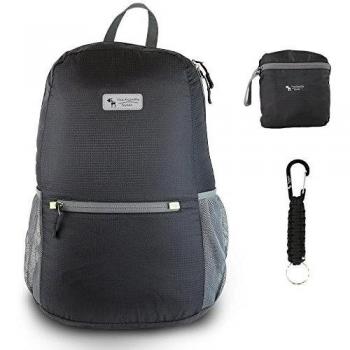 The Friendly Swede Mochila de Viaje Plegable Ultraligera de 25 L con Llavero en Paracord - GARANTÍA DE POR VIDA
