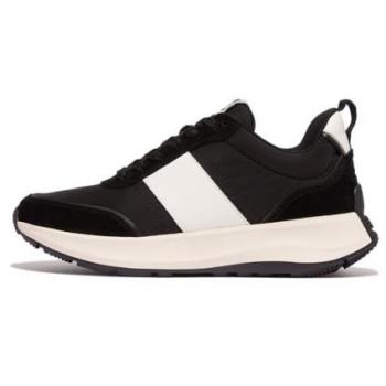 FitFlop F-Mode Flow Black Leather Sneakers for Women - Size 37