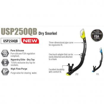 Tusa Visio Pack de snorkel y buceo, gafas máscara tubo para adultos, silicona negro/ amarillo