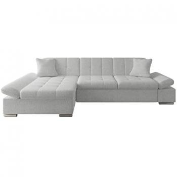 Sofá rinconero Comfivo 152 gris con función de descanso y caja de ropa de cama, dimensiones 278x161x76cm