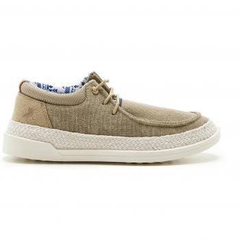 Zapatillas Lois 60181 Deportivas Planas niño Marrón con cierre de cordón elástico y refuerzo en talón