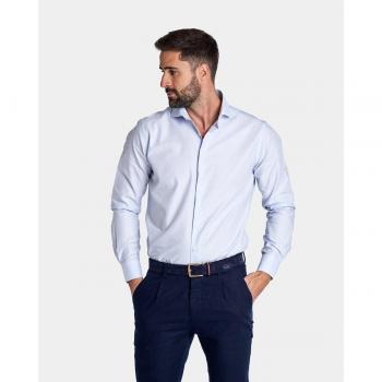 CAMISA DE HOMBRE SLIM CUELLO CUTAWAY LISO COLECCION PLATINIUM CELESTE