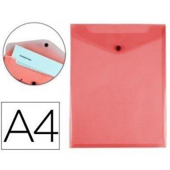 Liderpapel - Carpeta dossier broche polipropileno din a4 formato vertical roja transparente 50 hojas
