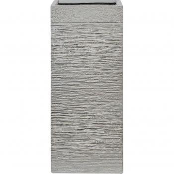 Maceta Alta de Arcilla para Jardín 26x26x60 cm Resistente a Rayos UV Color Gris Claro Dion