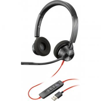 Auriculares Blackwire 3320 USB-A con certificación POLY 76J17AA, auriculares con micrófono, conectividad USB-A, compatible con Microsoft Teams, diseño cómodo para uso prolongado, cancelación de ruido pasiva