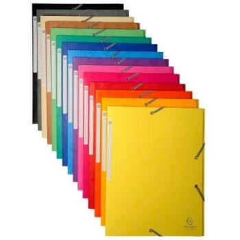Carpeta con gomas y 3 solapas, maxi capacity, cartulina lustrada 425 g/m2, colores surtidos; carpeta esquinero EXACOMPTA, DIN A4, cartón, colores surtidos