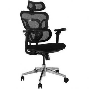 Silla de Oficina Ergonómica Equip 651053 con Respaldo de Malla, Asiento Acolchado y Reposacabezas Ajustable