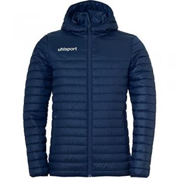 Uhlsport Abrigo Essential Ultra Lite Azul con características de chaqueta de plumas, diseño ligero y funcional, ideal para actividades deportivas y uso diario