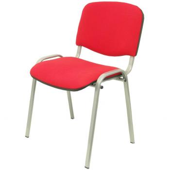 Silla Alcaraz Ergonómica Apilable Gris ARAN Rojo