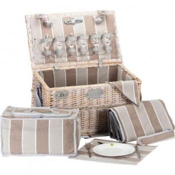 Cesta de picnic de mimbre Chinon para 6 personas con manta y nevera