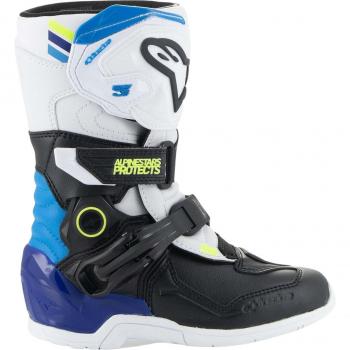 Botas de motocross Alpinestars Tech 3S para niños - Blanco-Negro-Azul