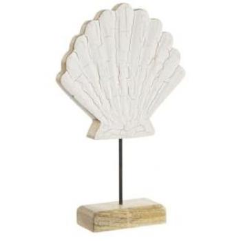 Figura Decorativa Concha Mediterránea Blanco Natural 18 x 5 x 28 cm