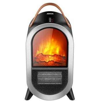 Calefactor Cerámico Portátil Jocca 1500W con Efecto Chimenea Realista, 2 Niveles de Calor, Termostato Regulable y Protección de Seguridad