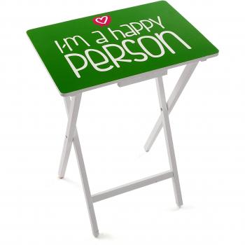 Versa 19070021 - Mesa plegable, diseno Happy Person, 48 x 35 x 64 cm, color blanco