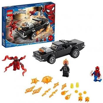 LEGO 76173 Spider-Man y el Motorista Fantasma vs. Carnage, Set de Superhéroes Marvel Juguete con Coche de Construcción