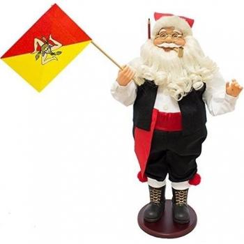 Papá Noel Navidad con música y movimiento 45 cm Siciliano