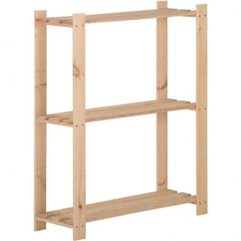 vidaXL 3-Tier Storage Rack 60x28.5x90 cm Solid Pinewood