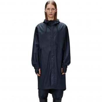 Rains Fishtail Parka - Navy, Rain Jacket, Female, Blue, Size: M, Minimalist Waterproof Fishtail Parka