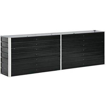 Cama levantada en acero galvanizado antracita 240x40x77 cm
