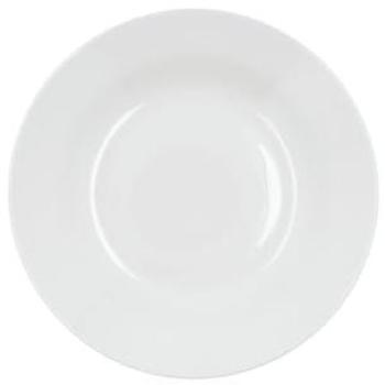 Plato Hondo de Porcelana Blanca 22,5cm - Borde Fino, Apto Microondas y Frigorífico, Apilable