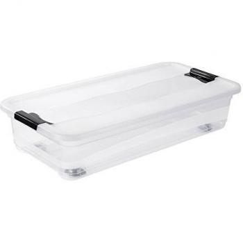 Cubos de Almacenaje Keeeper Konrad con Tapa, Polipropileno (PP), 33 Litros, con Ruedas