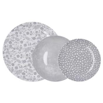 Vajilla Aquilea Bidasoa 18 Piezas 6 Servicios Porcelana Gris