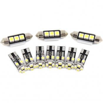 sourcing map X Autohaux Canbus Blanco Bombilla de Techo Interior Pack de Luz Ledes para Coche
