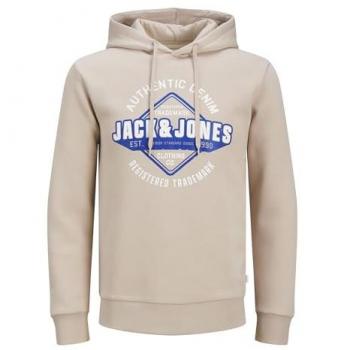 Sudadera con Capucha Jack & Jones Logo 2 Colores Moonbeam para Hombre