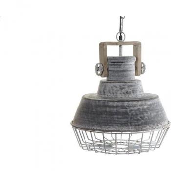Lámpara de Techo Home ESPRIT Gris Madera Metal Hierro 25 W 39 x 39 x 45 cm