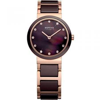 Reloj Bering Mujer Cerámica Rosa Oro 25mm Resistencia al Agua 5 ATM