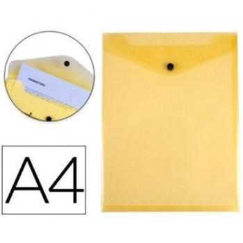 Liderpapel - Carpeta dossier broche polipropileno din a4 formato vertical amarilla transparente 50 hojas