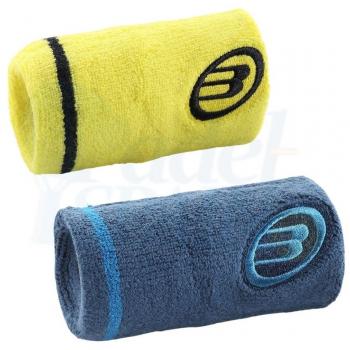 Muñequera Bullpadel BPMU221 Azul Profundo Amarillo Limón Flúor