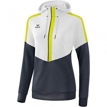 Erima Squad Women's Hoodie White / Slate Grey / Bio Lime 36
