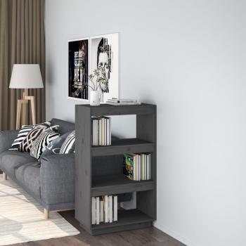 Librería/Partición Gris 60x35x103cm Madera maciza de pino