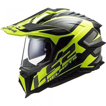 Casco de Motocross LS2 MX701 Explorer Alter Negro Mate/Amarillo H-V 2XL