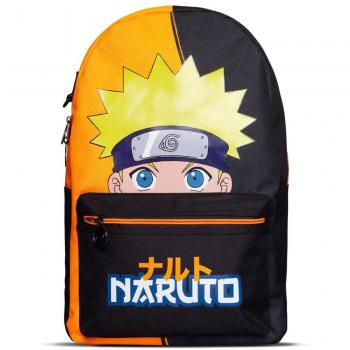 Mochila Difuzed Naruto Shippuden Naruto's Face - Mochila con diseño de la cara de Naruto, fabricada en material resistente, compartimento principal espacioso, bolsillo frontal con cremallera, correas ajustables y acolch