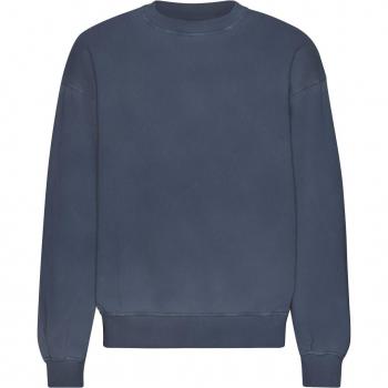Colorful Organic Oversized Crewneck Sweatshirt Neptune Blue