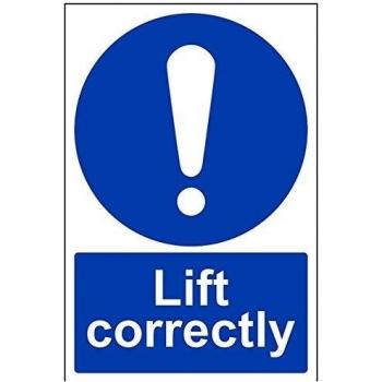 vsafety 42006 au-r obligatorio maquinaria Sign, plástico rígido, ascensor correctamente, vertical, 200 mm x 300 mm), color azul