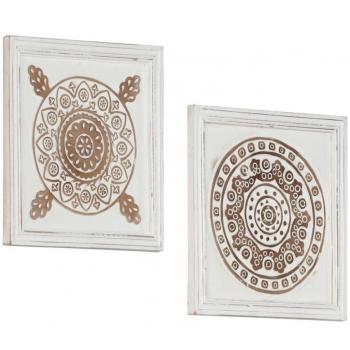 vidaXL Hand-Carved Wall Panels 2 pcs MDF 40x40x1.5 cm