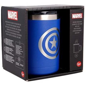 Marvel | Taza Termica De Acero Inoxidable - 380 Ml - Taza Termo Cafe Para Llevar | Termo Reutilizable Para Bebidas Frías/ Con Aislamiento Al Vacío De Doble Pared Y Tapa Sin Bpa