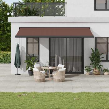 Toldo retráctil manual marrón 500x300 cm