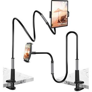 Tsryrlr Soporte Tablet, Soporte con Brazo de Cuello de Cisne para Serie ajustable,Soporte Movil Cama, para ipad iphone ,Samsung,kindle,todos los dispositivos de 4.7-10.5 pulgadas