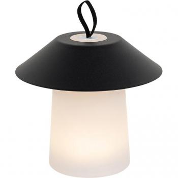 Lámpara de mesa negra LED regulable en 3 niveles recargable - Ivan