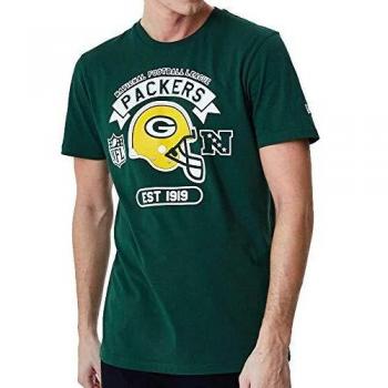 New Era NFL Graphic Helmet tee Grepac Cig Camiseta de Manga Corta, Hombre, Green, 2XL