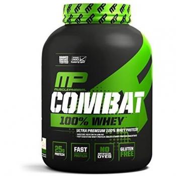 Muscle Pharm Combat 100% Whey Protein Mix – 1 Pack – Muscle Gain – WPC WPI – with Amino Acids BCAA